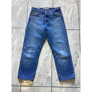 Levi's Wedgie Fit Jeans Women's Size 25 Blue Denim Straight Leg Crop Button Fly
